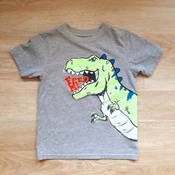 Boy's Blue Dinosaur Swim Trunks + T Rex T-Shirt Size 4T / Toddler Beach Outfit - Picture 2 of 10